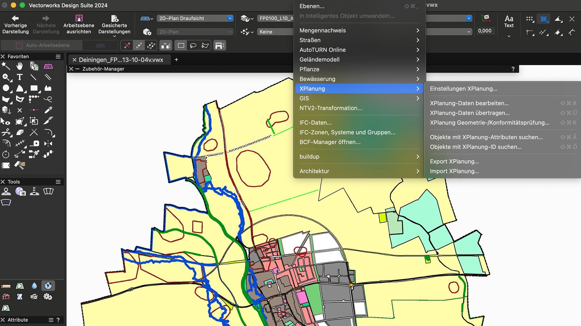 XPlanung Vectorworks Oberfläche