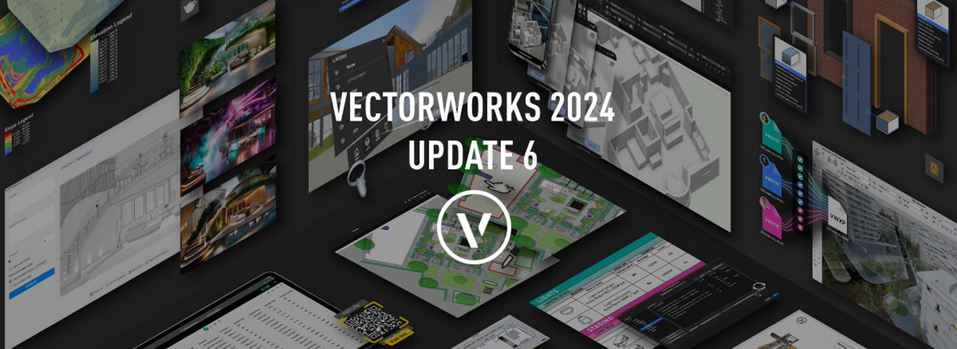 Schriftzug mit "Vectorworks 2024 Update 6"