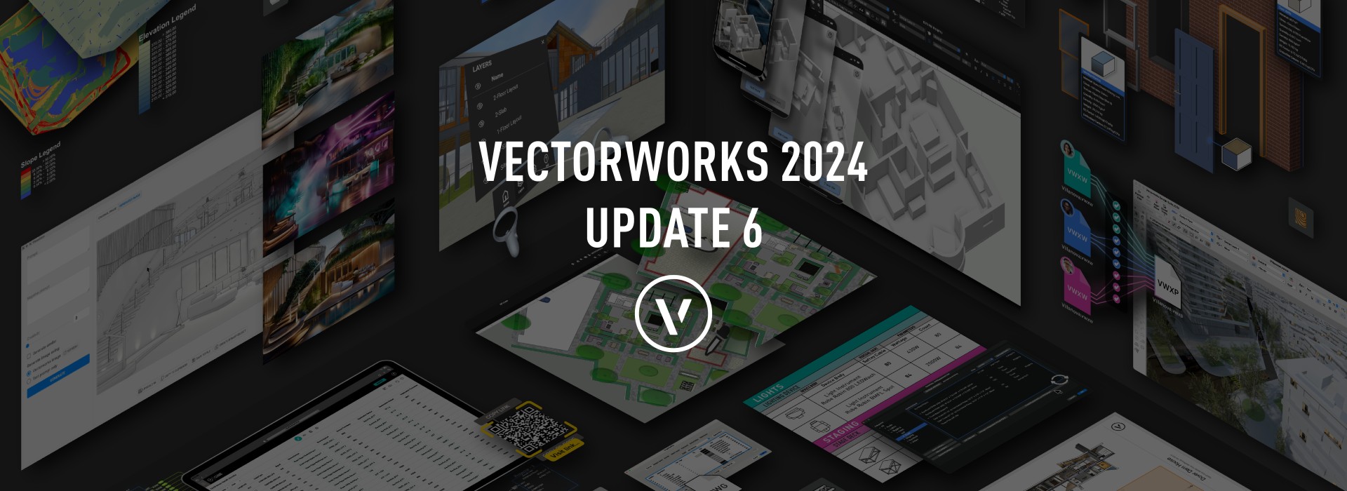 Schriftzug mit "Vectoworks 2024 Update 6)