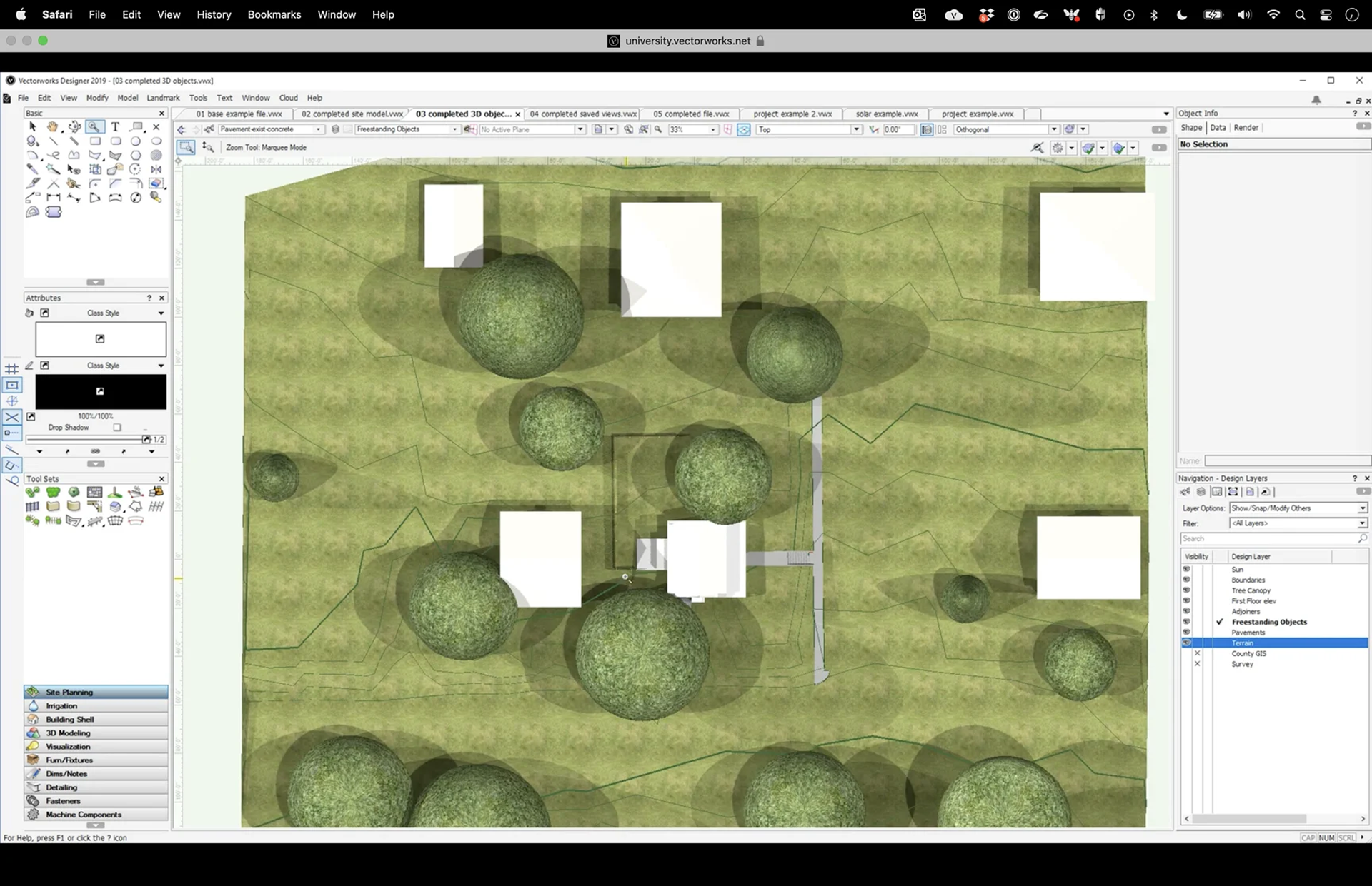 Schattenstudie in Vectorworks