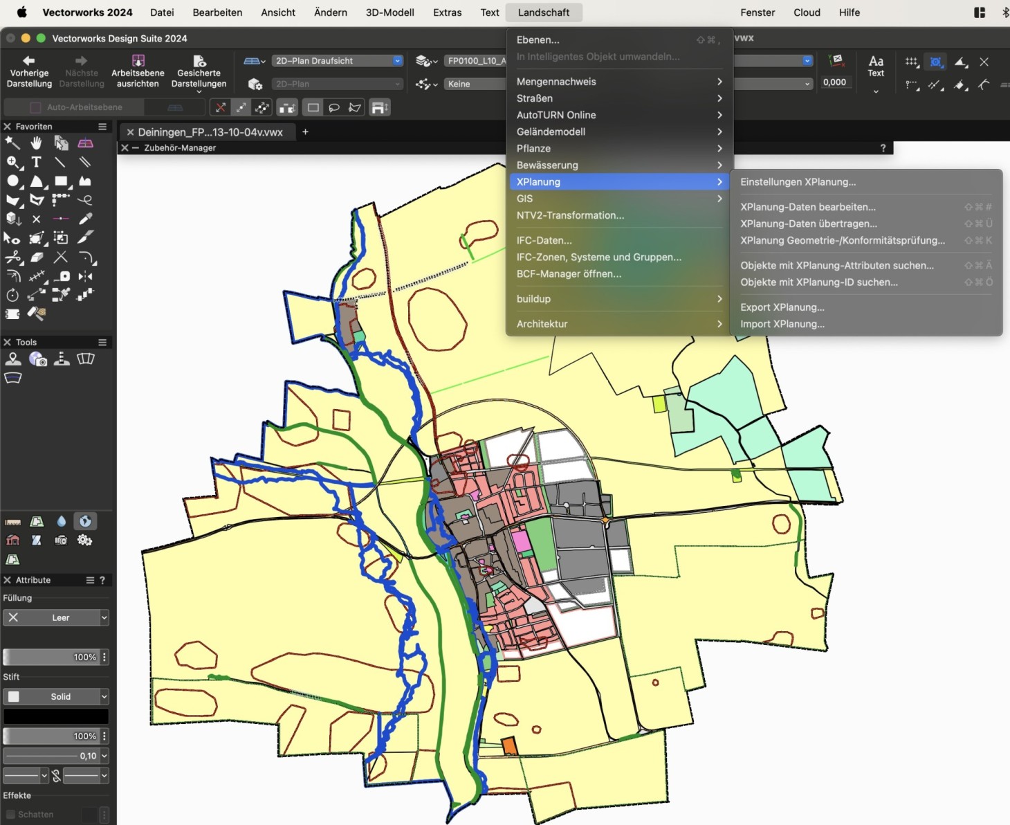 XPlanung Vectorworks Oberfläche